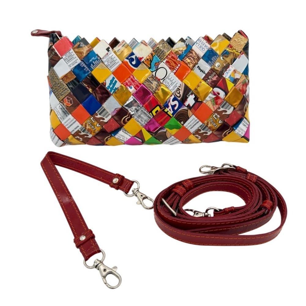 Nahui Ollin Recycled Candy Wrapper Convertible Clutch Crossbody